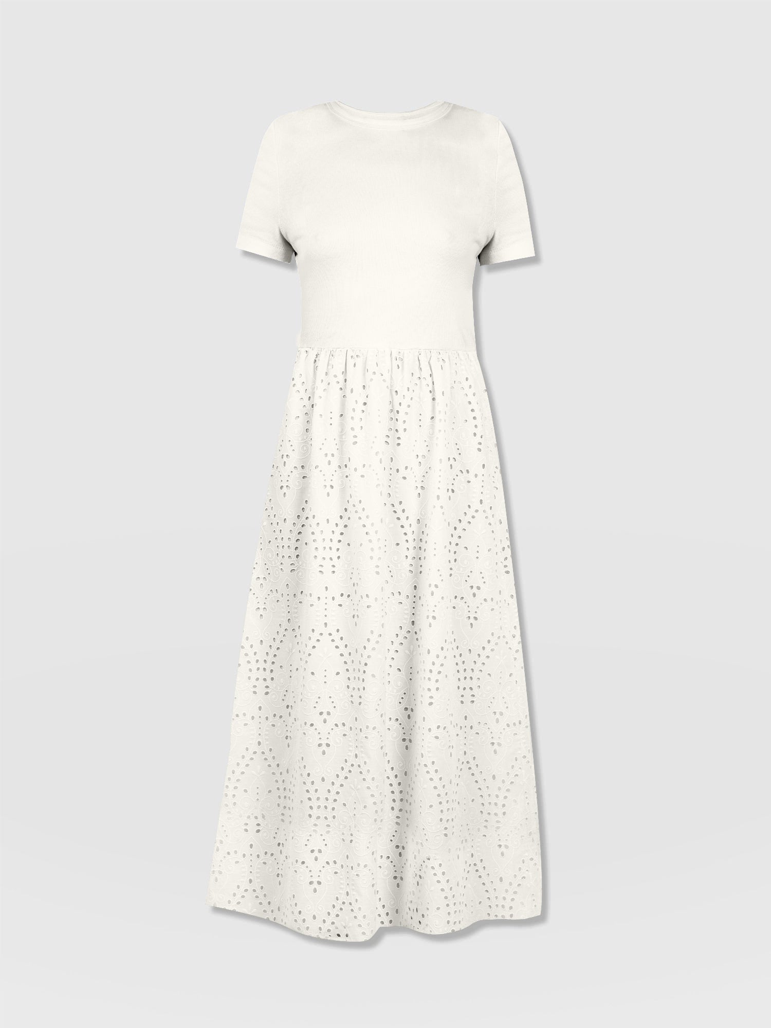 Sophia Contrast Dress - White Broderie - Women's Dresses | Saint + Sofia® USA
